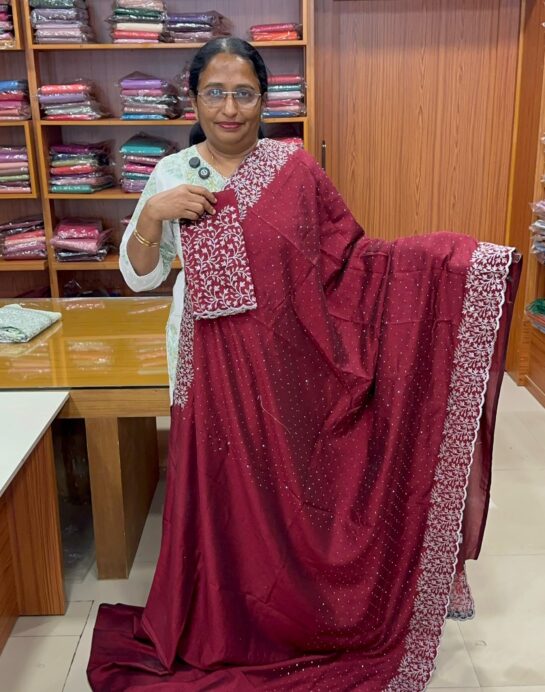 PARTY WEAR SEMI SILK SAREES(W EP 219)