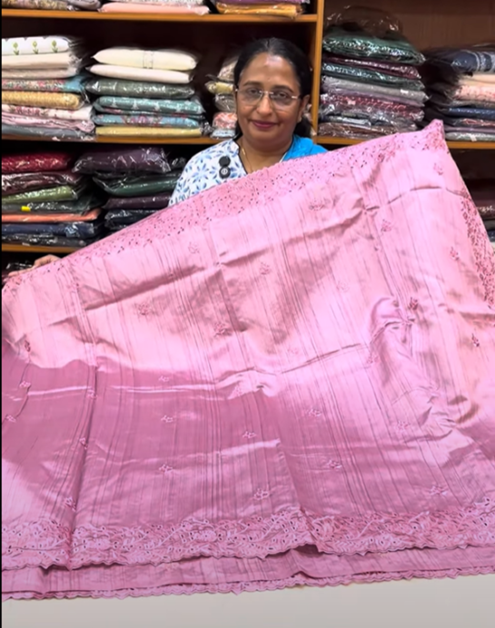 SEMI SILK CUT WORK SAREES (W EP 251)