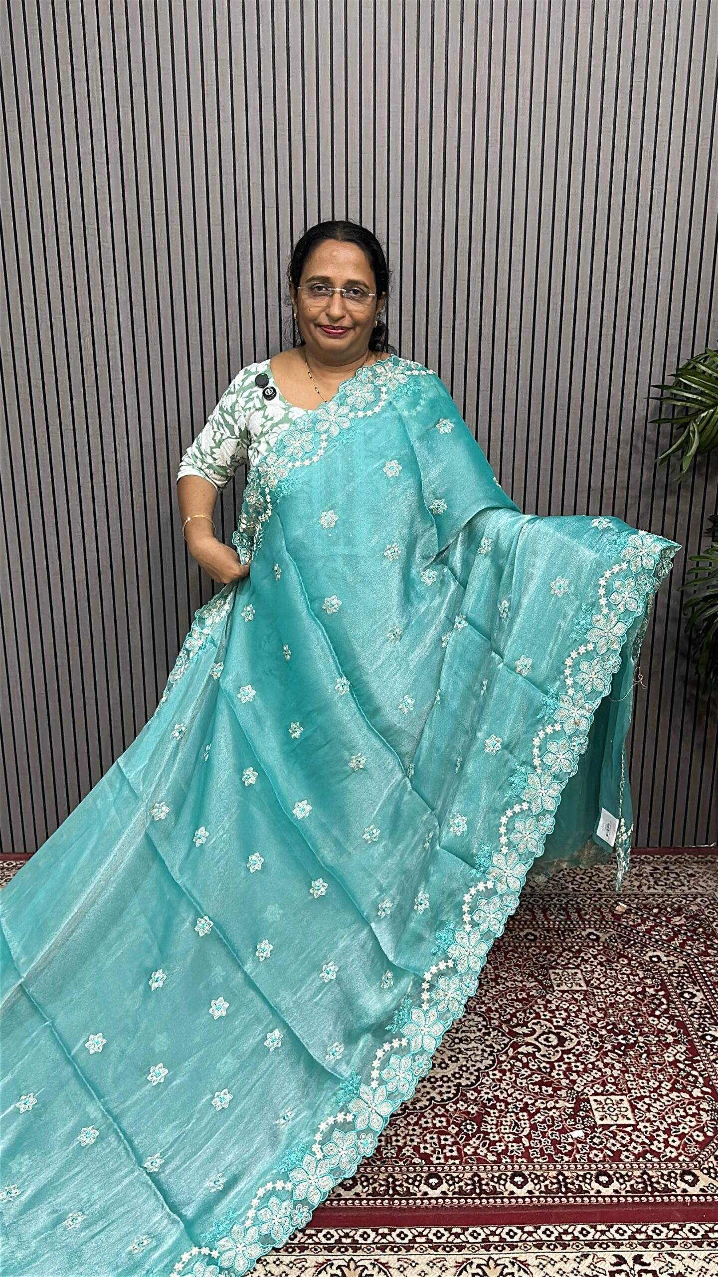 TISSUE ORGANZA SAREES (WEP 347)